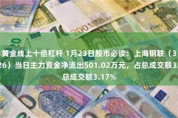 黄金线上十倍杠杆 1月23日股市必读：上海钢联（300226）当日主力资金净流出501.02万元，占总成交额3.17%
