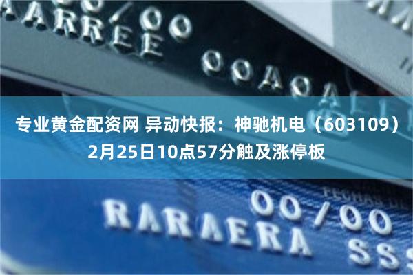 专业黄金配资网 异动快报：神驰机电（603109）2月25日10点57分触及涨停板