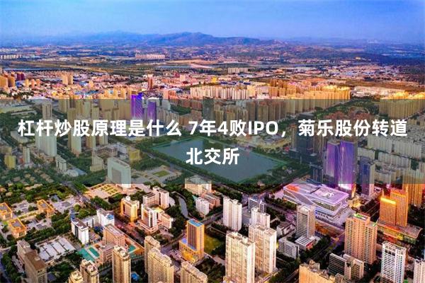杠杆炒股原理是什么 7年4败IPO，菊乐股份转道北交所